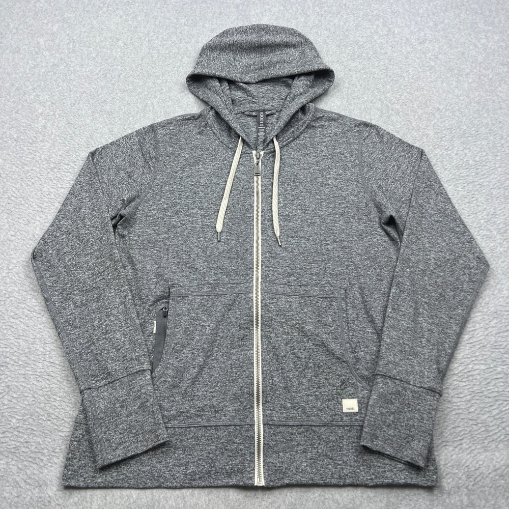Vuori Halo Performance Hoodie Womens Medium Gray Dreamknit Full Zip Jacket VW201